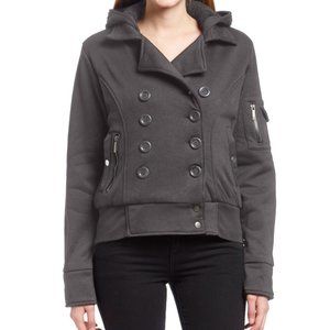 Charcoal Knit Hooded Jacket